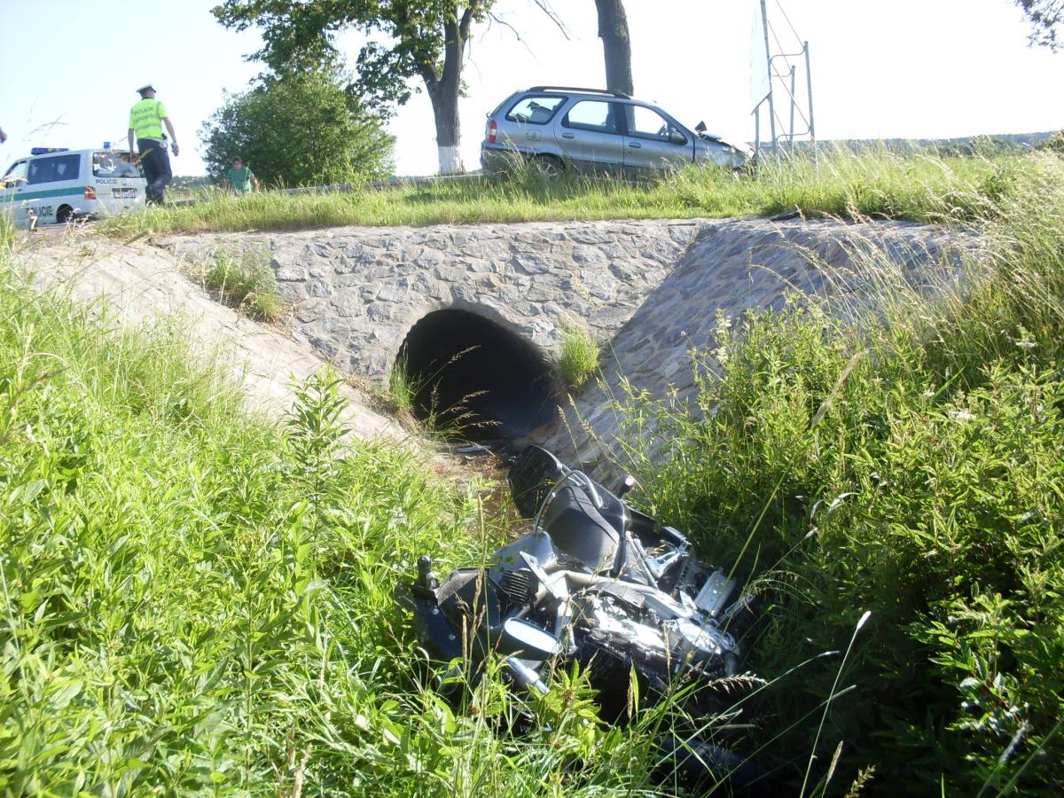 Dopravní nehoda motocyklisty Krouna.